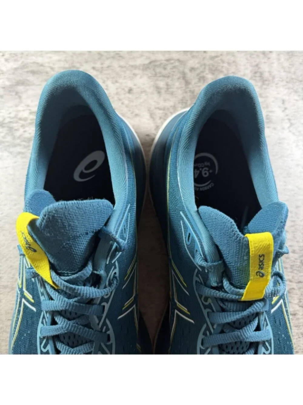 ASICS Gel-Cumulus Men Low Top Lace Up Running Shoes Blue Yellow Size 10.5